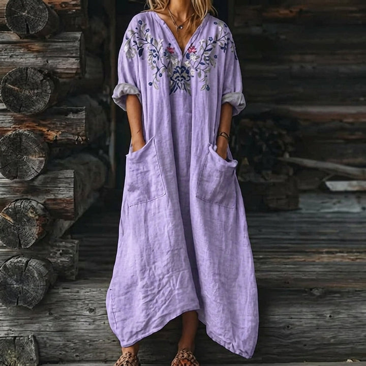 Juliana | Bohemian Paisley Kaftan Maxi Dress with Pockets