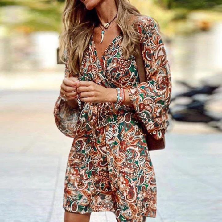 Abigail | Brown Floral Wrap Dress