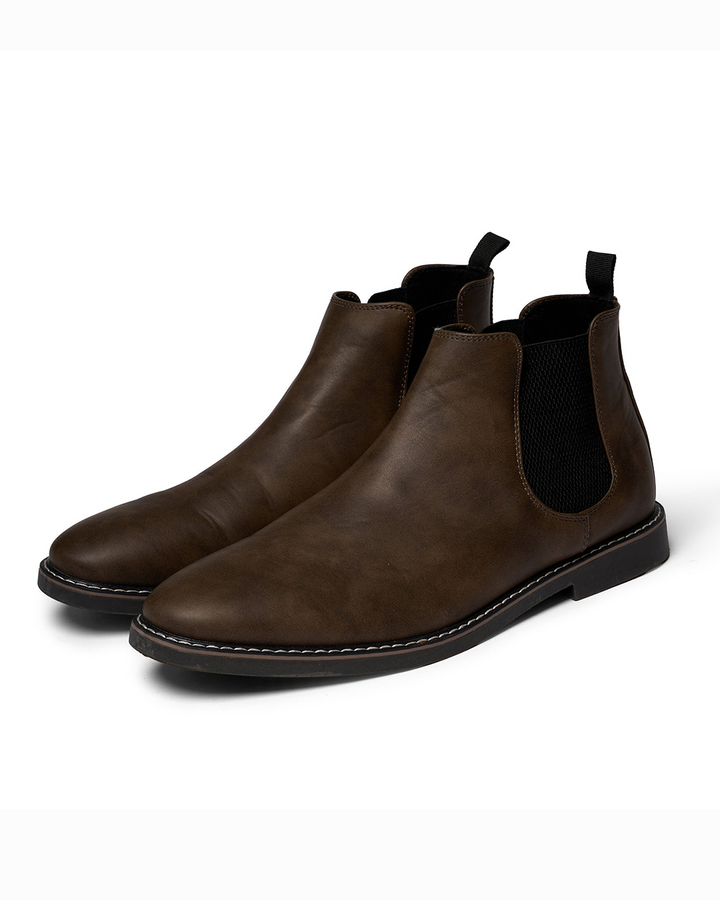 Ansel | Slip-On Chelsea Ankle Boots with Low Stacked Heel