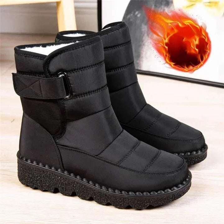 Aspen | Waterproof Quilted Mid-Calf Snow Boots with Buckle Strap