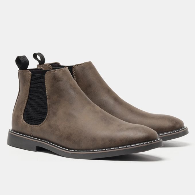 Ansel | Slip-On Chelsea Ankle Boots with Low Stacked Heel