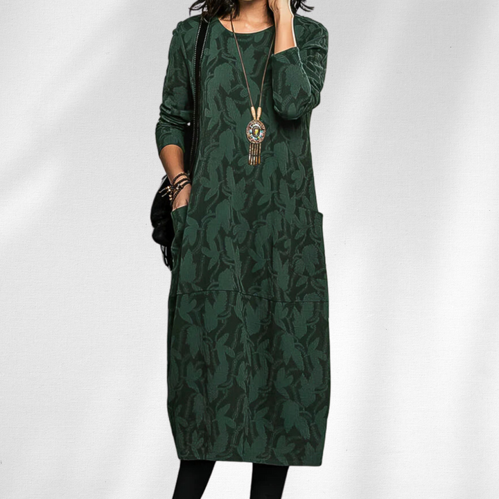 Zelda | Crew-Neck Winter Dress with Pockets