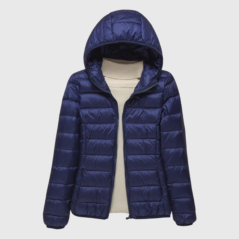 Evelyn | Lightweight Quilted Jacket with Hood or Stand Collar