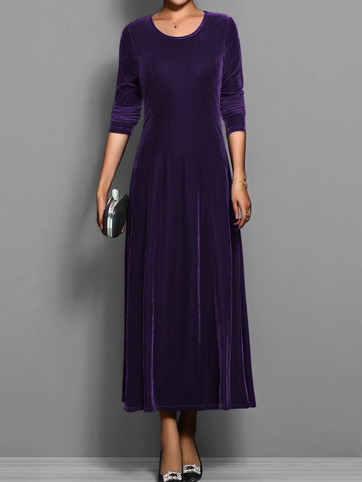 Yvonne | Velvet Scoop-Neck A-Line Dress