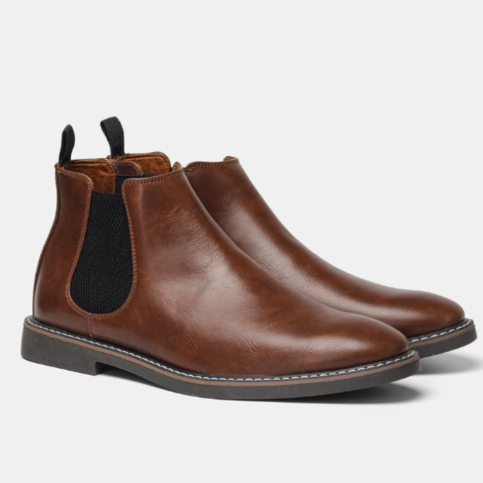 Ansel | Slip-On Chelsea Ankle Boots with Low Stacked Heel