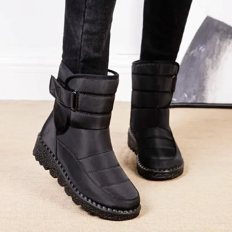 Aspen | Waterproof Quilted Mid-Calf Snow Boots with Buckle Strap