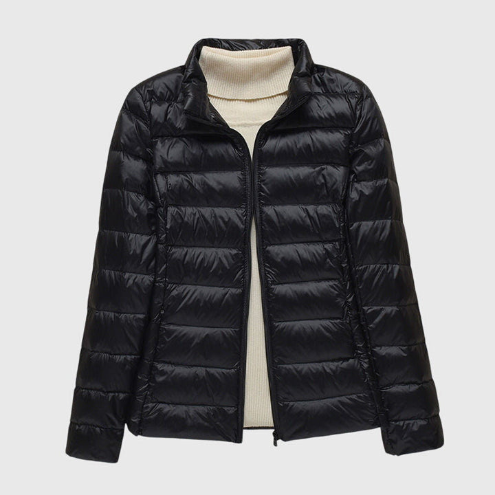 Evelyn | Lightweight Quilted Jacket with Hood or Stand Collar