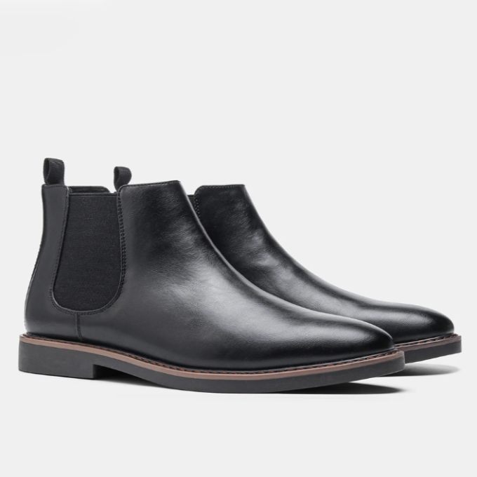 Ansel | Slip-On Chelsea Ankle Boots with Low Stacked Heel