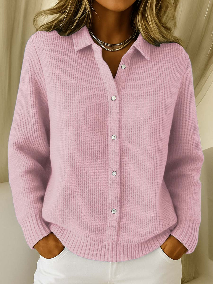 Vivian | Classic Collared Button-Front Knit Cardigan