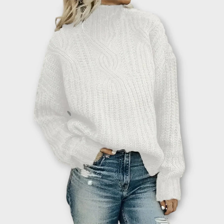 Noelle | Cable-Knit Mock-Neck Sweater