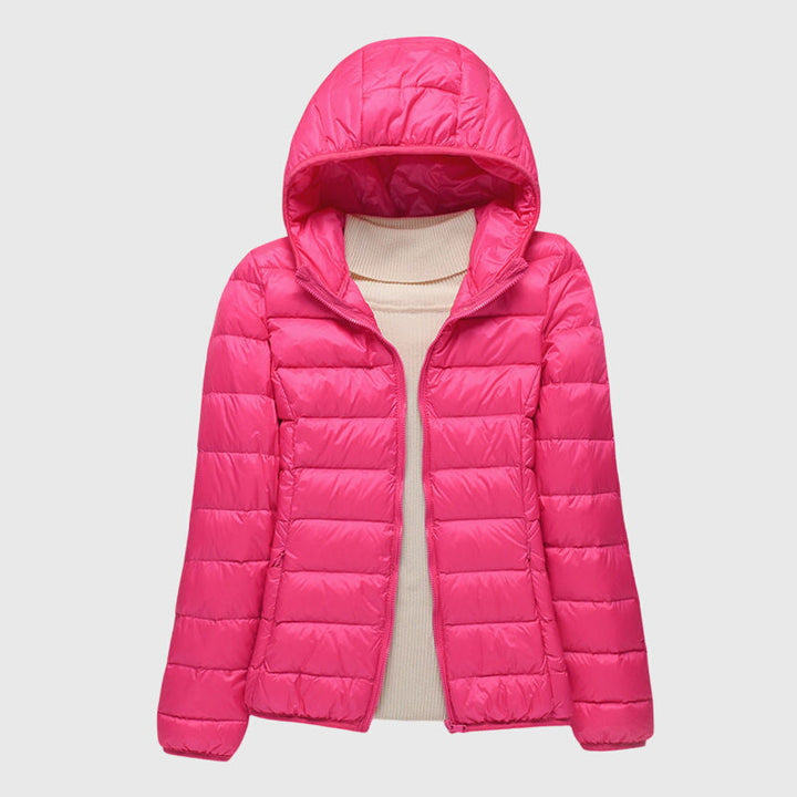 Evelyn | Lightweight Quilted Jacket with Hood or Stand Collar
