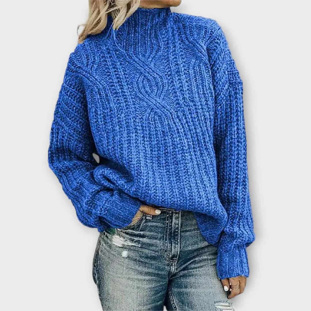 Noelle | Cable-Knit Mock-Neck Sweater