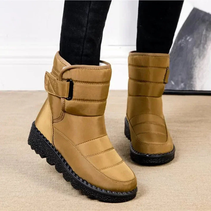 Aspen | Waterproof Quilted Mid-Calf Snow Boots with Buckle Strap