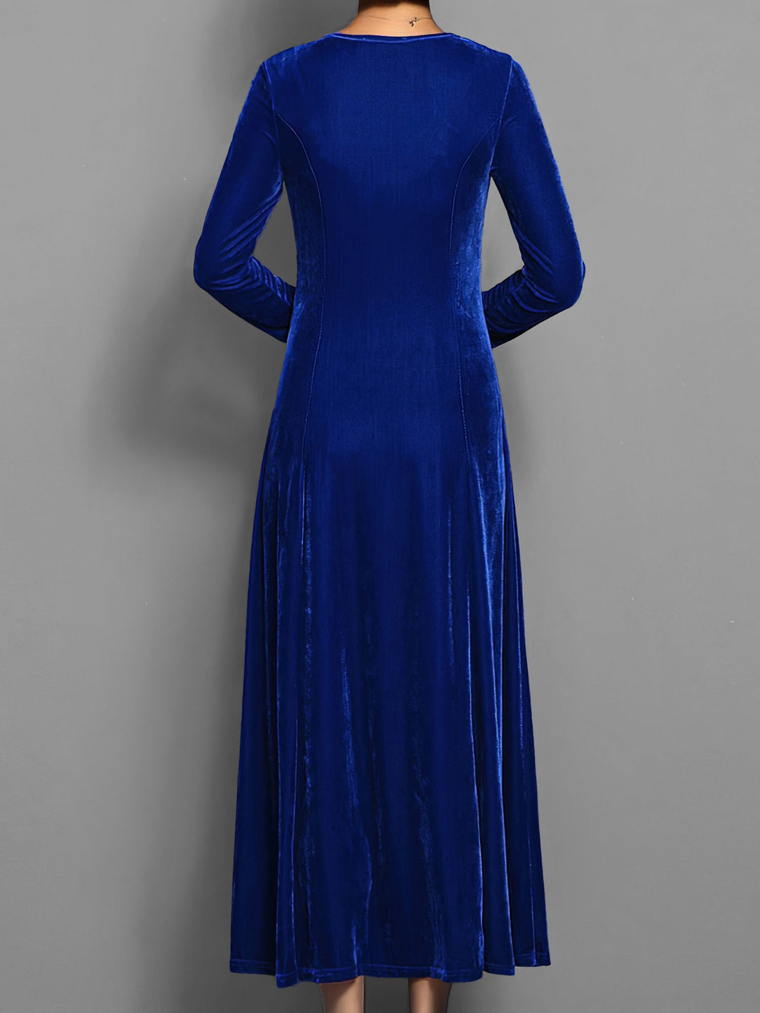 Yvonne | Velvet Scoop-Neck A-Line Dress