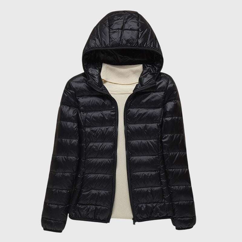Evelyn | Lightweight Quilted Jacket with Hood or Stand Collar