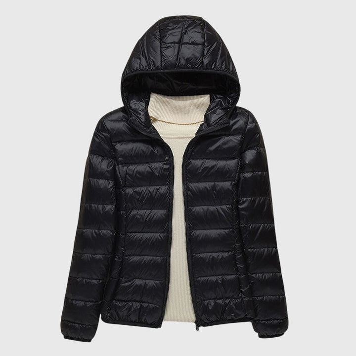 Evelyn | Lightweight Quilted Jacket with Hood or Stand Collar