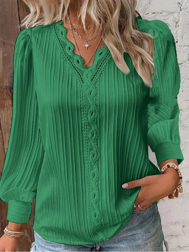 Joss | Lace-Trim Chiffon Blouse