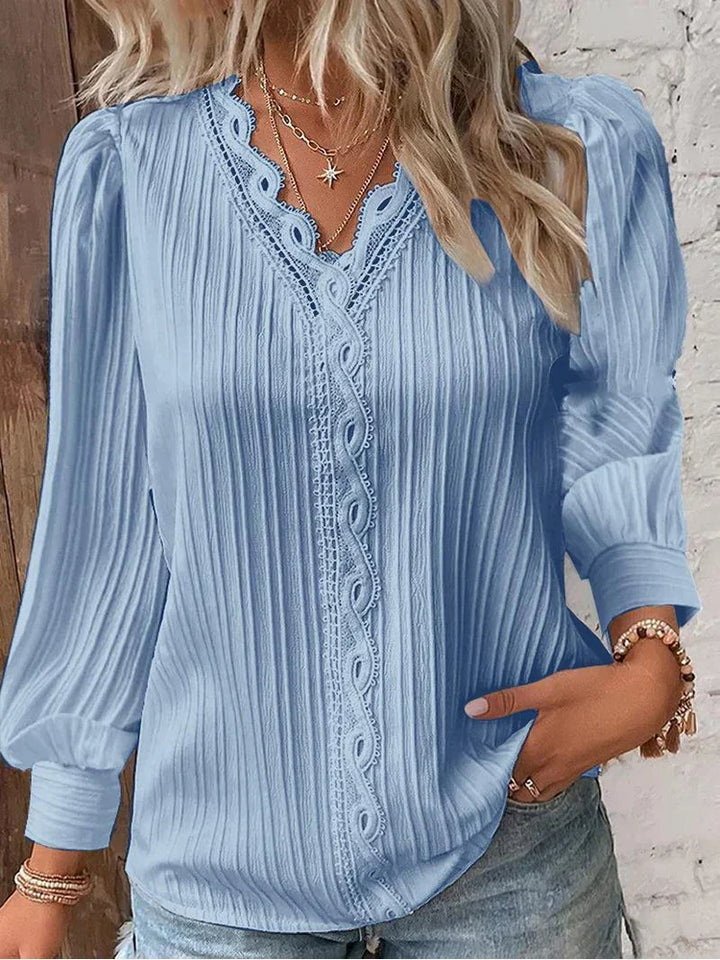 Joss | Lace-Trim Chiffon Blouse