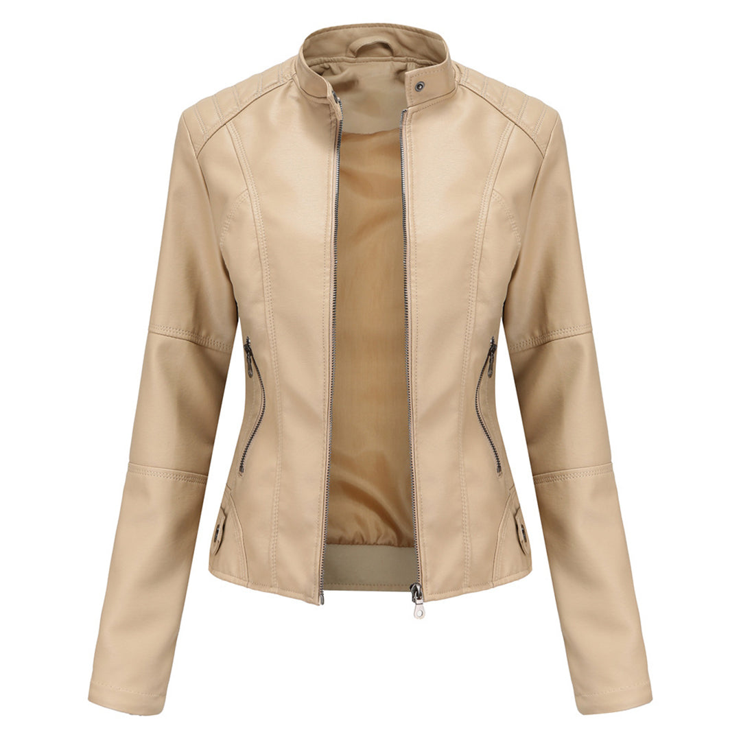 Briar | Tailored Leather Biker Jacket with Asymmetric Zip