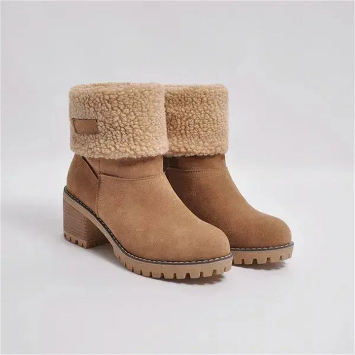Camden | Faux-Suede Sherpa Cuff Block-Heel Ankle Boots