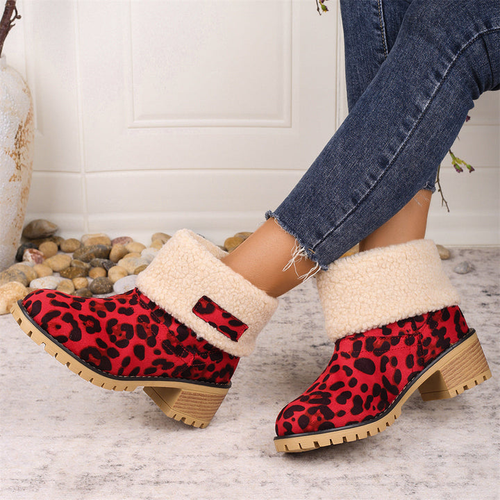 Camden | Faux-Suede Sherpa Cuff Block-Heel Ankle Boots
