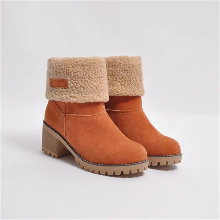 Camden | Faux-Suede Sherpa Cuff Block-Heel Ankle Boots
