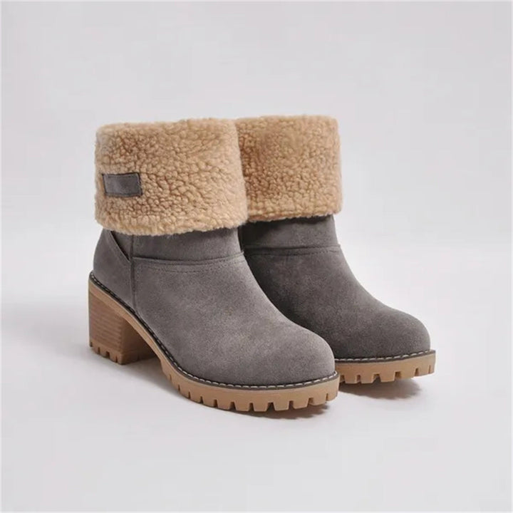 Camden | Faux-Suede Sherpa Cuff Block-Heel Ankle Boots