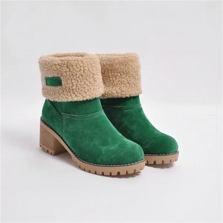Camden | Faux-Suede Sherpa Cuff Block-Heel Ankle Boots