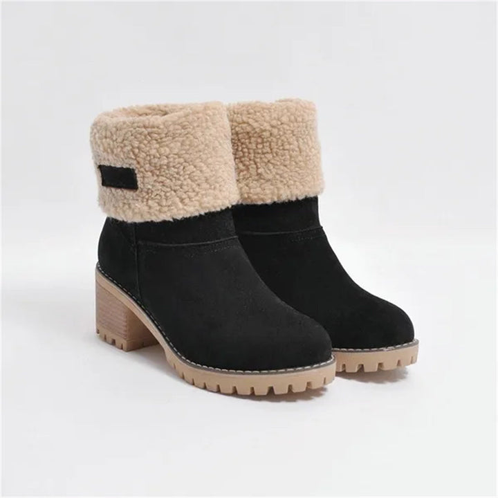 Camden | Faux-Suede Sherpa Cuff Block-Heel Ankle Boots