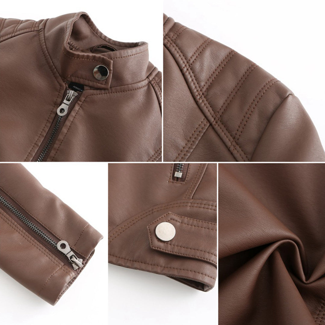 Briar | Tailored Leather Biker Jacket with Asymmetric Zip