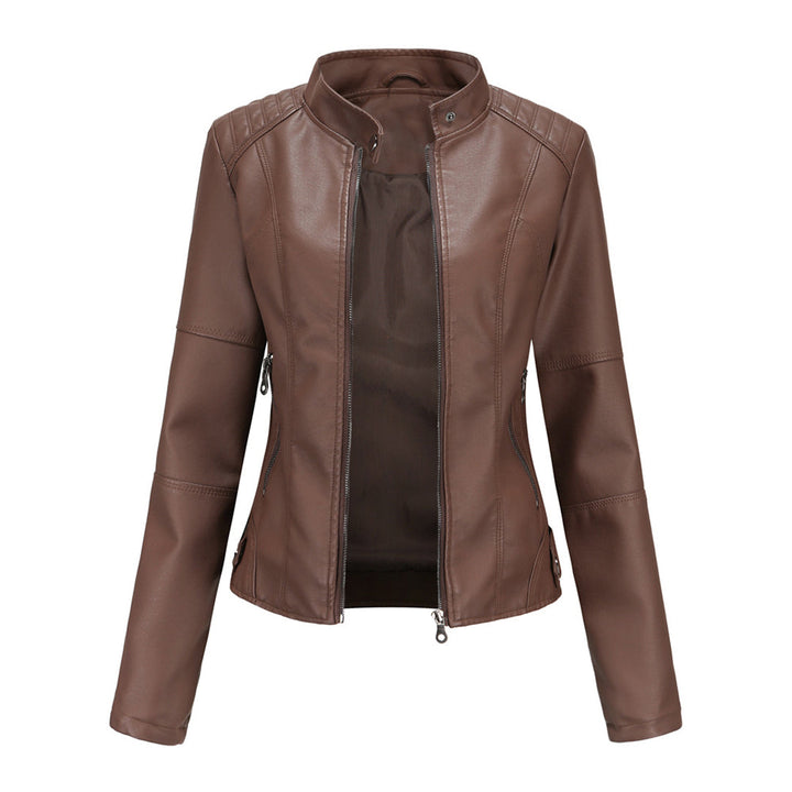 Briar | Tailored Leather Biker Jacket with Asymmetric Zip