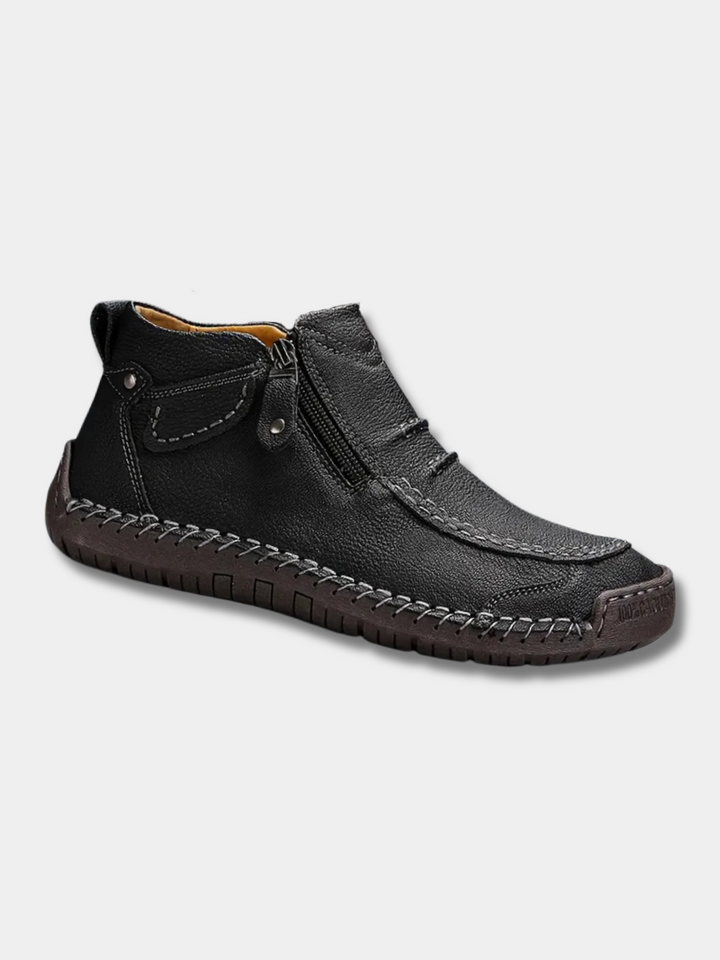 Bennett | Side-Zip Ankle Boots with Contrast Stitched Sole