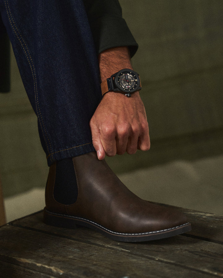 Ansel | Slip-On Chelsea Ankle Boots with Low Stacked Heel