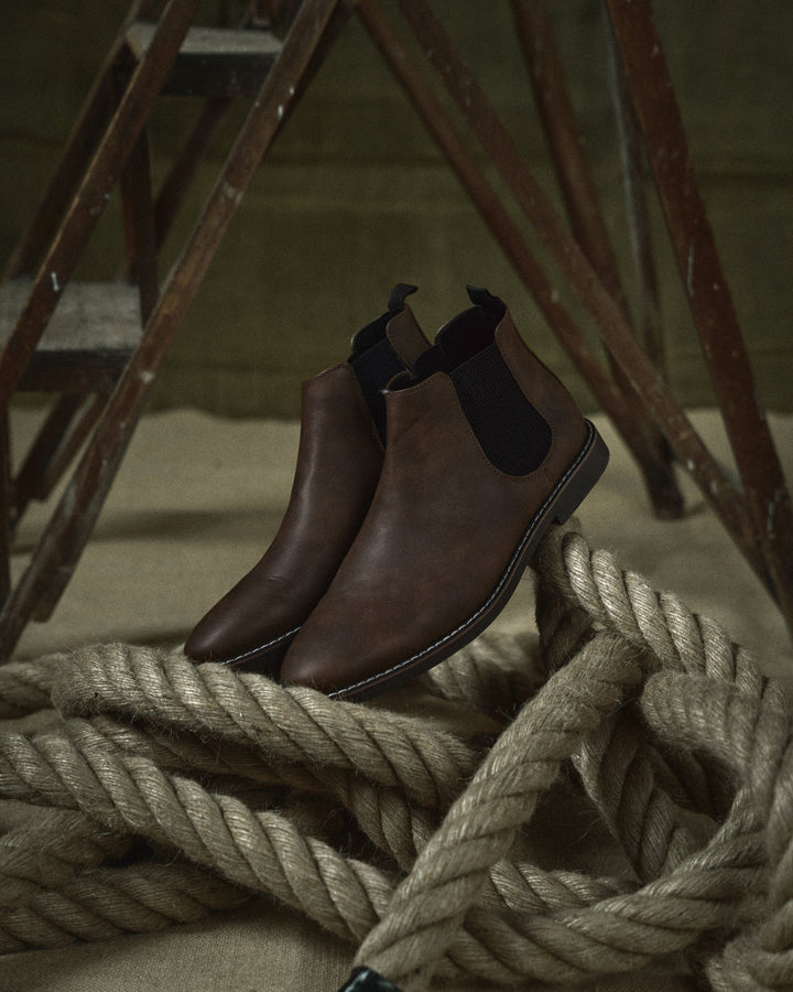 Ansel | Slip-On Chelsea Ankle Boots with Low Stacked Heel