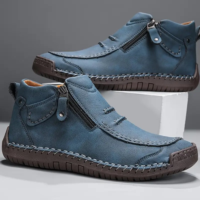 Bennett | Side-Zip Ankle Boots with Contrast Stitched Sole