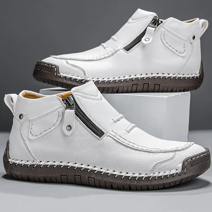 Bennett | Side-Zip Ankle Boots with Contrast Stitched Sole