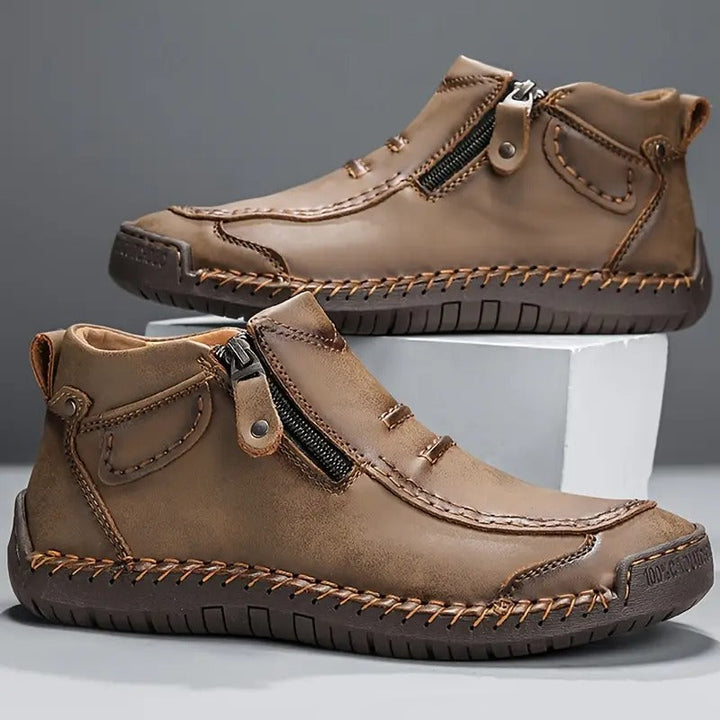 Bennett | Side-Zip Ankle Boots with Contrast Stitched Sole