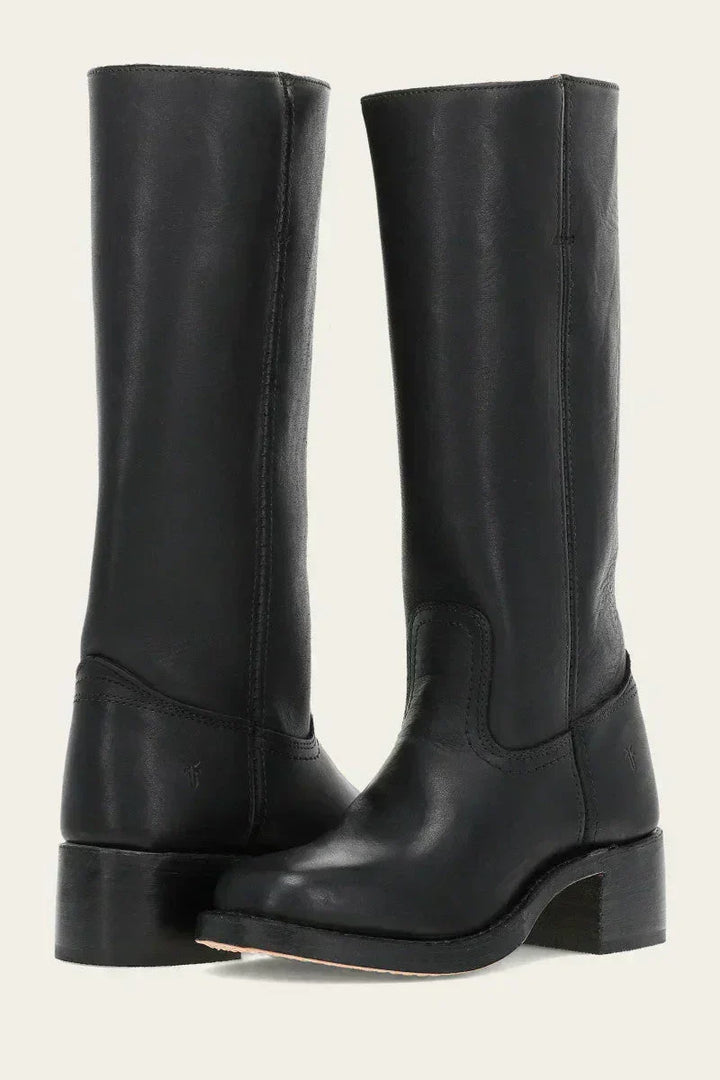 Brielle | Faux-Leather Knee-High Western Boots with Square Toe