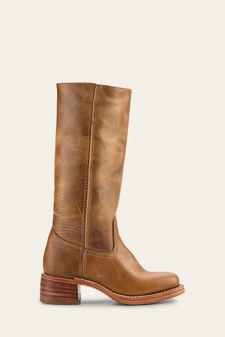 Brielle | Faux-Leather Knee-High Western Boots with Square Toe