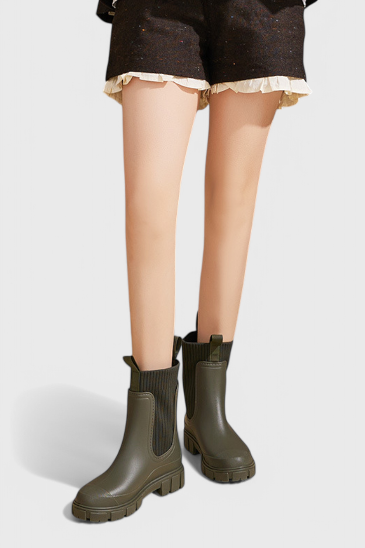 Brynn | Waterproof Chelsea Rain Boots with Chunky Lug Sole