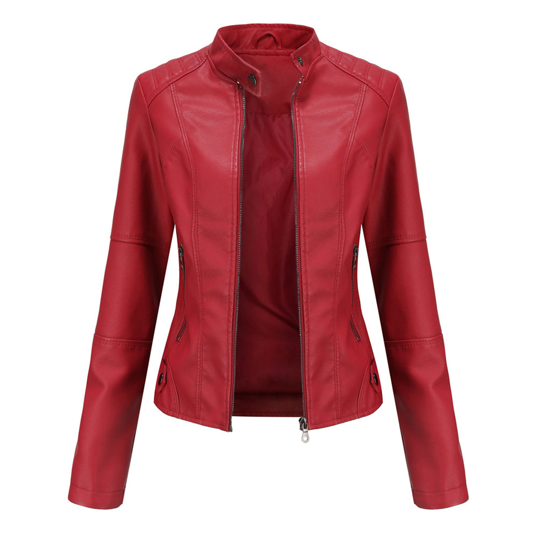 Briar | Tailored Leather Biker Jacket with Asymmetric Zip