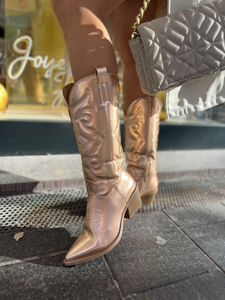 Oakley | Metallic Finish Western Cowboy Boots