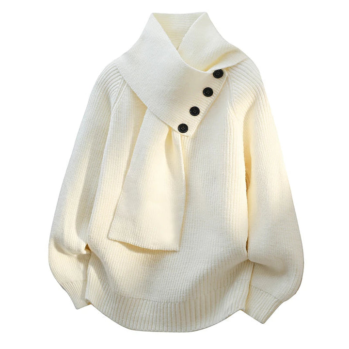 Sabrina | Scarf-Neck Knit Wool Sweater