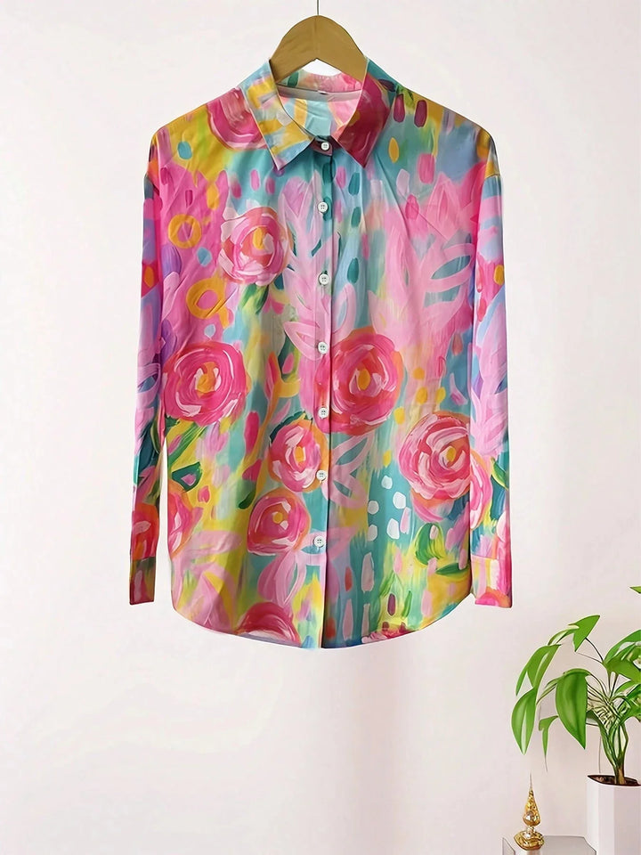 Adina | Colorful Printed Short-Sleeve Relaxed Blouse