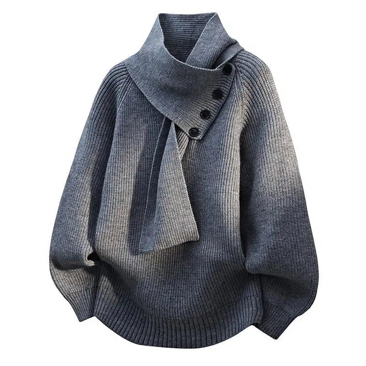 Sabrina | Scarf-Neck Knit Wool Sweater