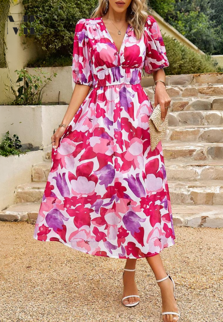 Wendy | Romantic Floral Print Relaxed Dress