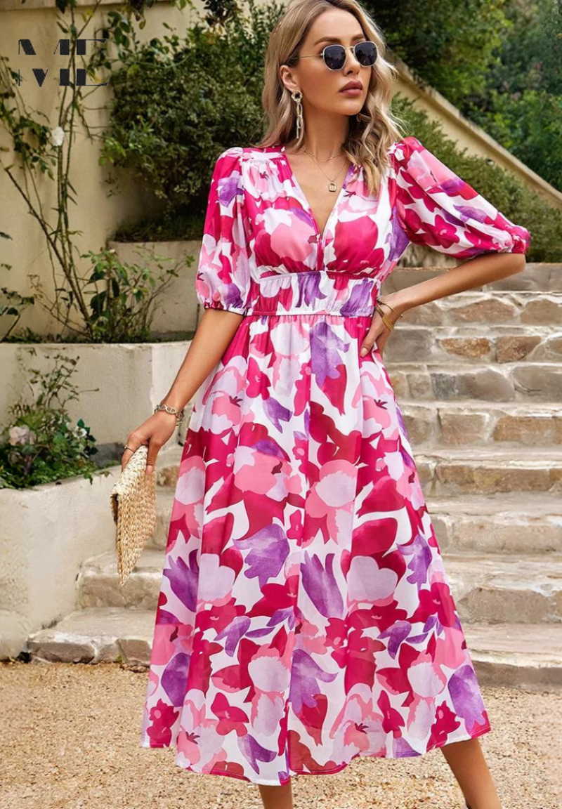 Wendy | Romantic Floral Print Relaxed Dress
