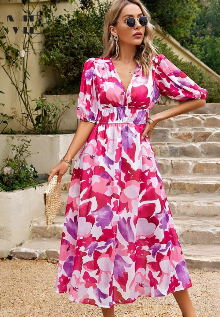 Wendy | Romantic Floral Print Relaxed Dress