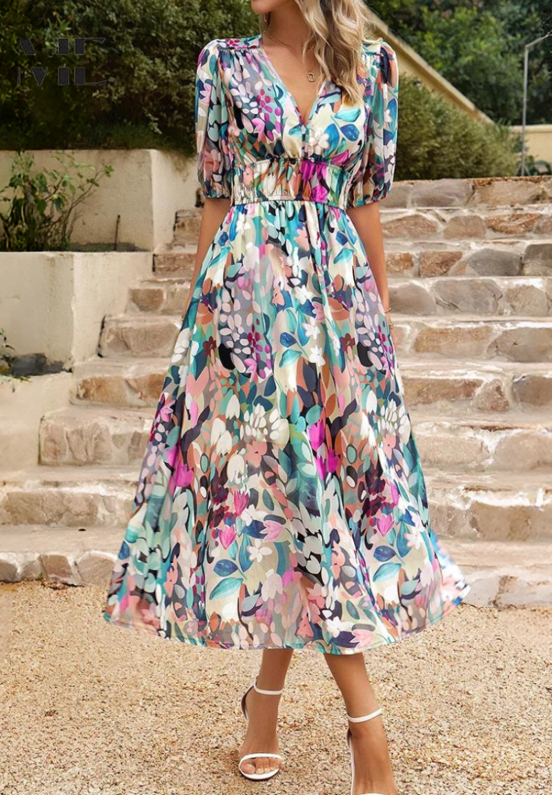 Wendy | Romantic Floral Print Relaxed Dress