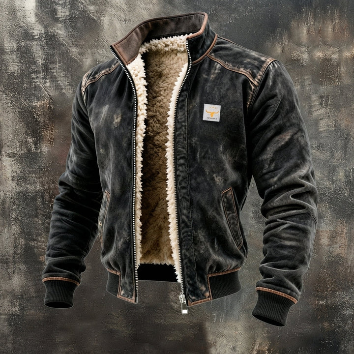 Everett | Western Sherpa-Lined Fleece Bomber Jacket